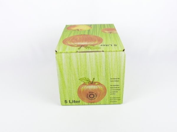 Karton Bag in Box 5 Liter Apfeldekor, Saftkarton, Faltkarton, Apfelsaft-Karton, Saftschachtel, Schachtel. - 3
